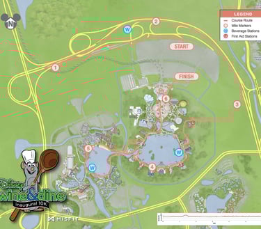 2016 runDisney Wine and Dine 10K Course Map