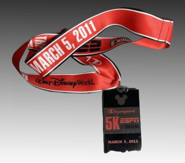 2011 Disney's ESPN The Weekend Champion 5K medal
