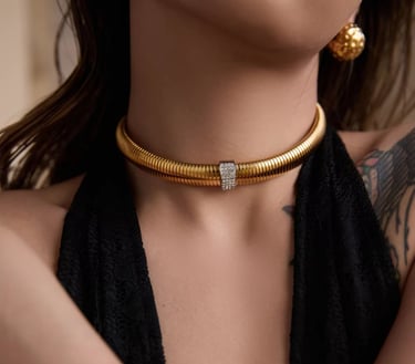 18 k gold plated Demi fine necklaces which are water resistant and hypoallergenic.