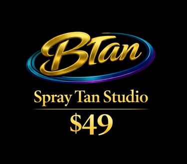BTAN Spray Tan Studio $49 luxury spray tan promotion featuring a custom Norvell airbrush glow.