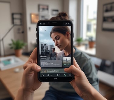 a woman taking a selfie with her phone phone