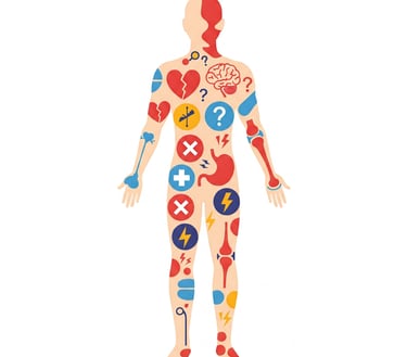 A human body with multiple problems