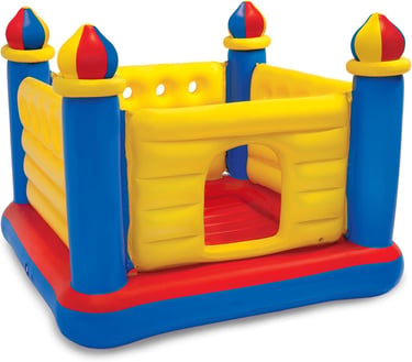 Intex Inflatable Colorful Jump-O-Lene Castle Bounce House, for 2 Kids Ages 3-6 - Large Blow-Up Indoo