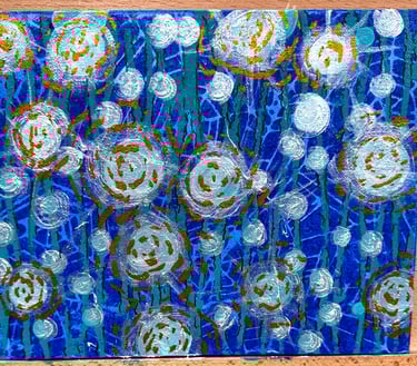 a vibrant swirled painting 
