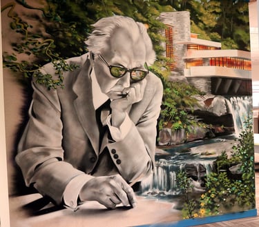 Frank Lloyd Wright Fallingwater Mural by Ryan Stalsby Spray Paint Art