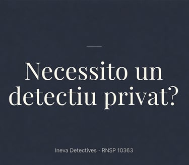 Guia interactiva per valorar si la seva situació justifica una investigació — Ineva Detectives