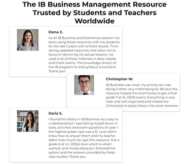 IB Business Activity Book Testimonials