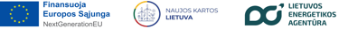 Europos sąjungos vėliava, Naujos Kartos Lietuva logotipas, Lietuvos energetikos agentūros logotipas