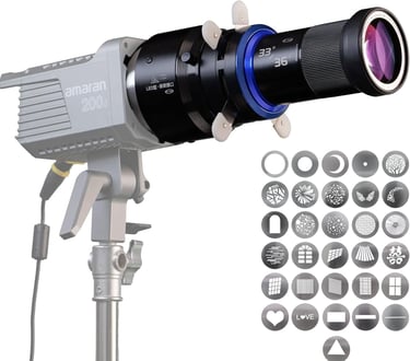 Bowens Mount Snoot Spotlight GOBO Projector- Compatible with Aputure Amaran 60D/XS/100X/D 200D/X