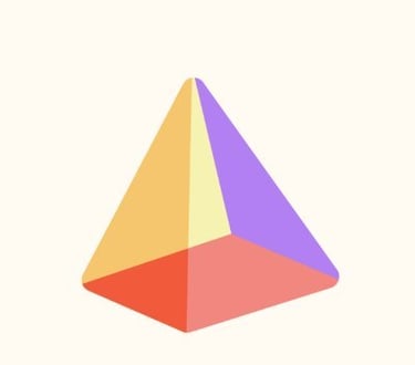 a pyramid shaped object with a triangle shaped object