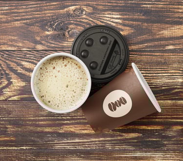 Equilibrium Coffee Shop cups en papier café