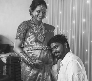 a man and woman in traditional indian attire