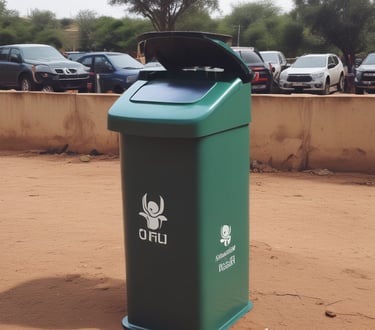 A sleek, modern illustration showing AI technology analyzing environmental data over an African landscape.