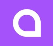 a purple and white letter d logo on a purple background