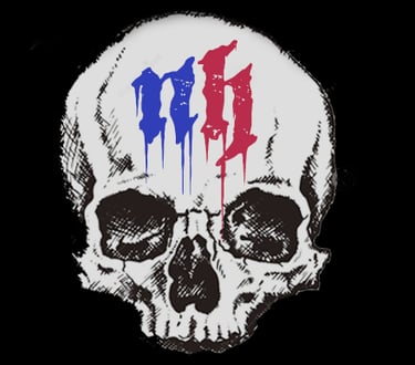 logo de noir hexagone crâne black metal