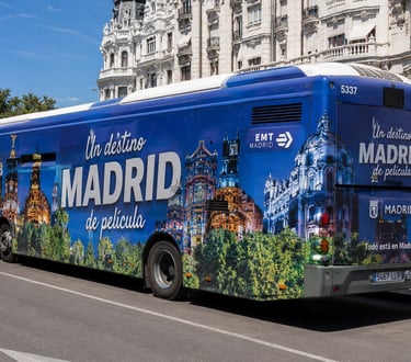 Rotulación integral en autobuses de Madrid centro