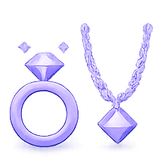 Purple ring and necklace icon for MuleBuy spreadsheet jewelry category