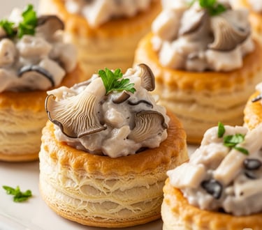 Creamy Oyster Mushroom Vol-au-Vents