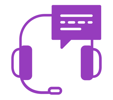 Casque audio et microphone violet