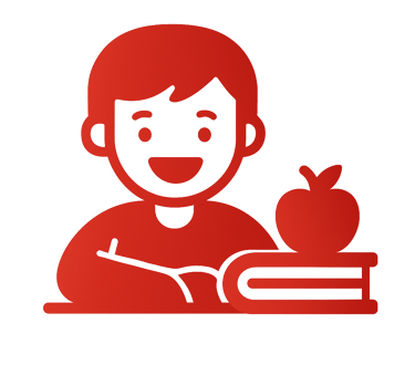 Postać dziecka z jabłkiem – ikona ubezpieczenia NNW