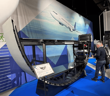 Lower half of a large thermoplastic fuselage built by GKN and Airbus