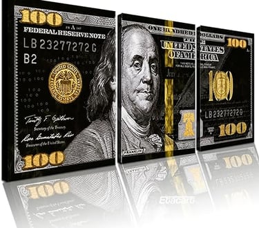 Quadro Nota 100 Dólares