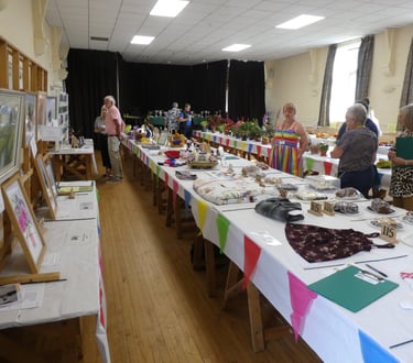Setting up at The Sandy Garden and Craft Show