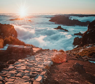 Sunrise over Madeira’s Pico Ruivo above clouds