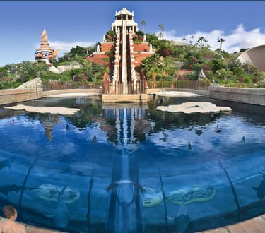 Siam Park with its tallest water slide tower