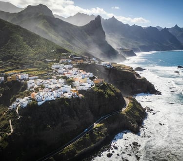 A scenic view of the Tenerife island coastline