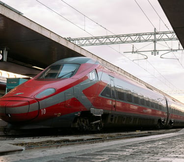 High-speed train at Rome Termini station platform