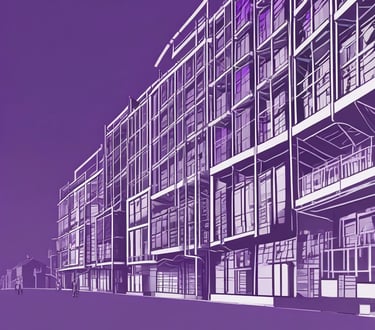 Man presenting charts on a large screen.