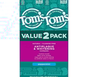 Toms of Maine natural fluoride free and whitening toothpaste