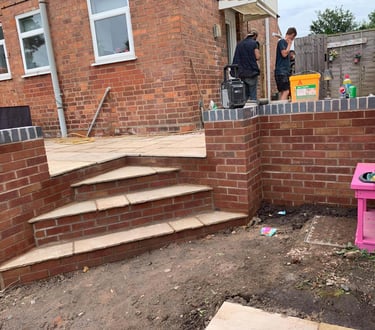 Garden wall construction in Worcester by B R Building and Landscapes