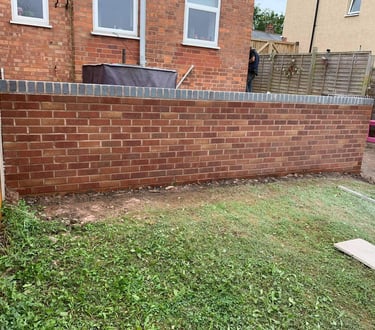 Red brick garden edging in Worcester home