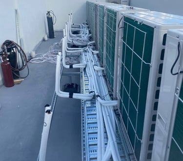 install of multiple air conditioners on a roof top