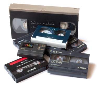 Varias cintas de video