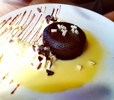 Dessert du restaurant le Meltin, le moelleux au chocolat