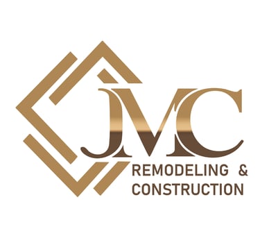 JMC Remodeling & Construction logo featuring gold initials and a geometric frame on a white background.