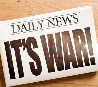 a newspaper article about the war in the news