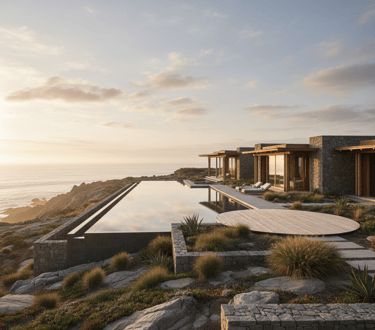 luxury wellness retreat with infinity pool