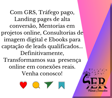 post de instagram onde há os principais produtos da agência SER