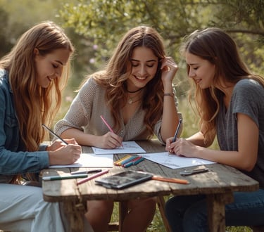 Kopīgi brīži zīmējot. Normalizējas neironu procesi, izdalās oksitocīns, laimes hormons. Patīkami