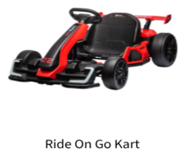 a red and black go kart