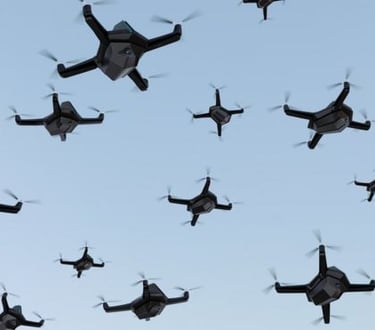 Des drones en vol