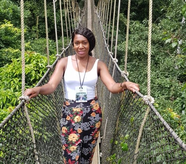 Dahomey African Tours Secretary and Tour Consultant at Kakum National in Ghana
