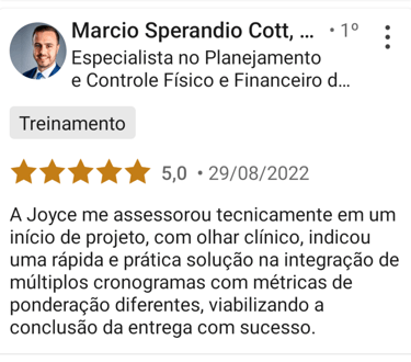 foto de uma pessoa e seu depoimento sobre o curso.