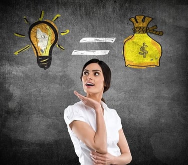 imagem de uma mulher pensando nas dividas