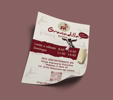 Granadilla Salsa Carbonera goat cheese sauce packaging with nutritional facts and branding.