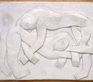 Wrestlers by Henri Gaudier-Brzeska, 1914